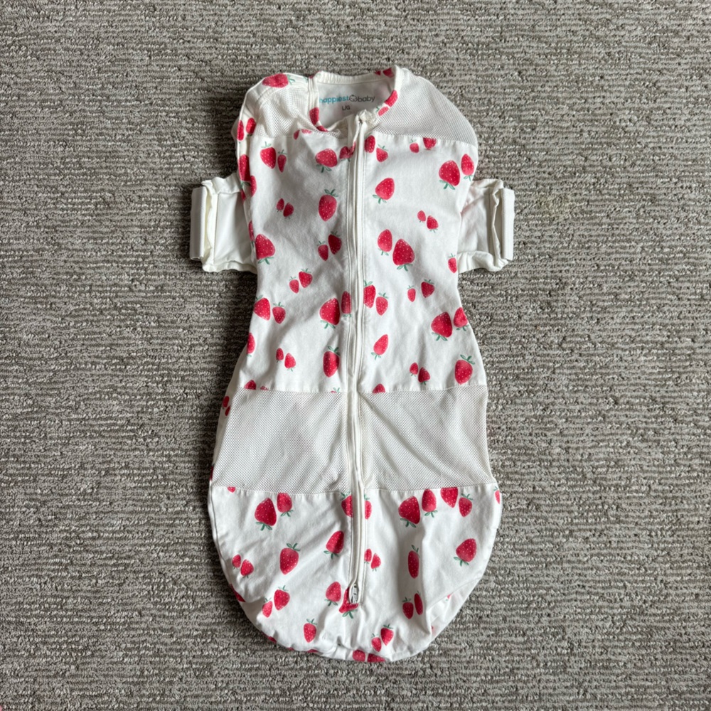 Happiest Baby Snoo Swaddle Size Large White strawberry Sleep Sack Swaddle